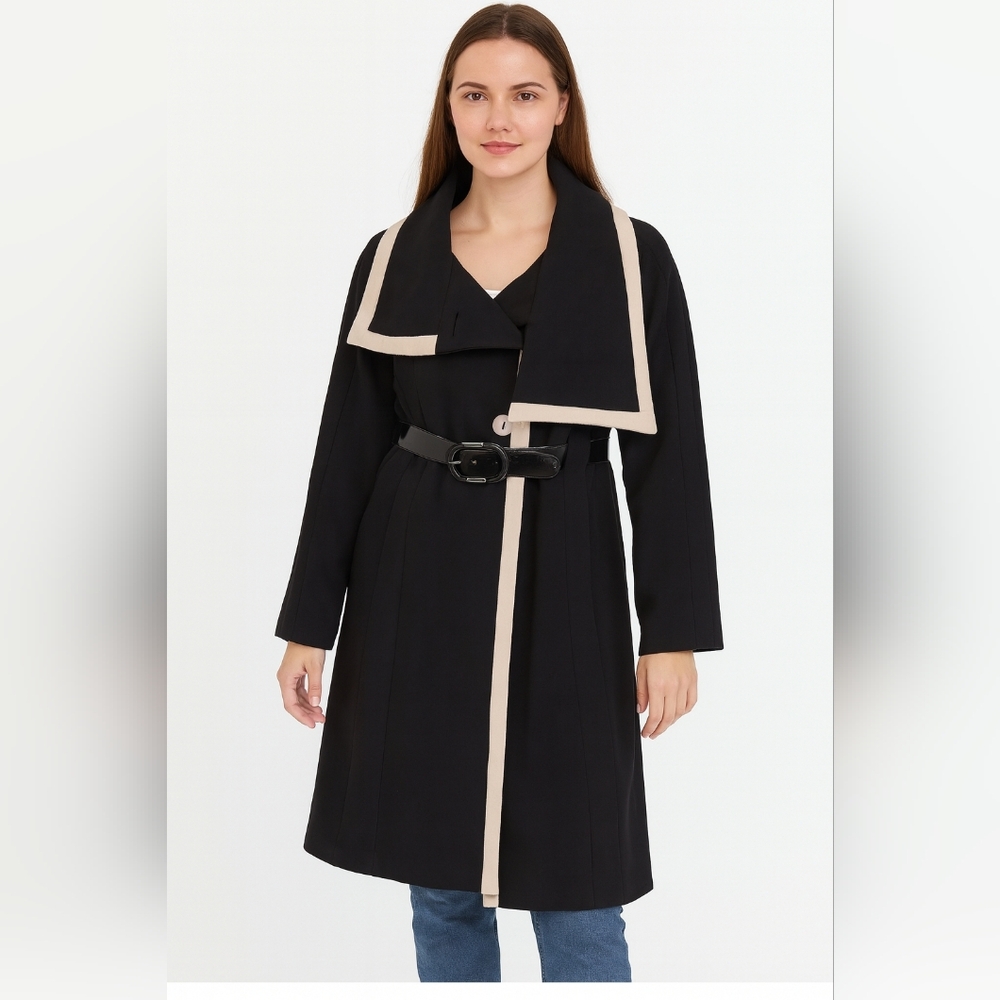 Rinascimento‎ Italy Wool Blend Cappotto Mobwife Luxury  Peacoat Womens Size M